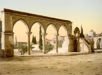 Mont du Temple - Esplanade du Dôme du Rocher, Jérusalem, c.1880-1900 (photochromie)